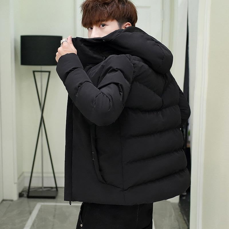 Image of YOONIKK Hooded Jacket for Men | Winter Wear Puffer Jacket | Full Sleeve Padded Bomber Jacket for Men | Lightweight Windproof Outerwear | Stylish Winter Jackets for Men