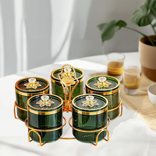 Plateau à fruits secs et récipients de conservation pour amuse-gueules 5 grilles - 5