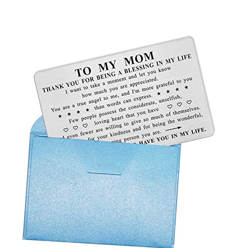 ABNTY Mothers Day Gifts for Mom, Thank You Mom Gifts, Mom Appreciation Card, Stainless Steel Engraved Wallet Insert2