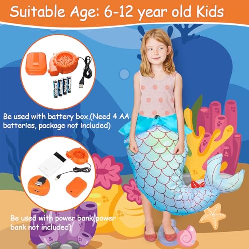Disfraz inflable de sirena para niñas miniatura 2