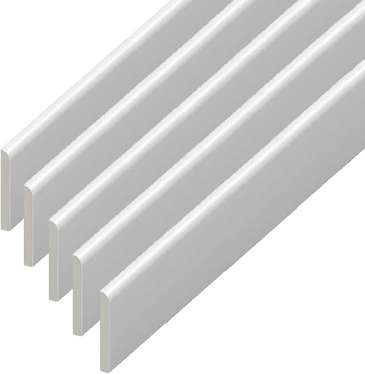 UPVC Plastic Trim 65mm x 2m x 5 Pack White Architrave Skirting Board