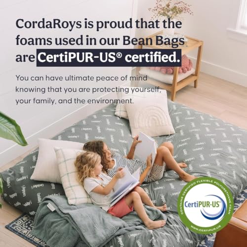 Image of CordaRoy's Chenille Bean Bag Chair, Convertible Chair Folds from Bean Bag to Lounger, As Seen on Shark Tank, Espresso - Queen Size