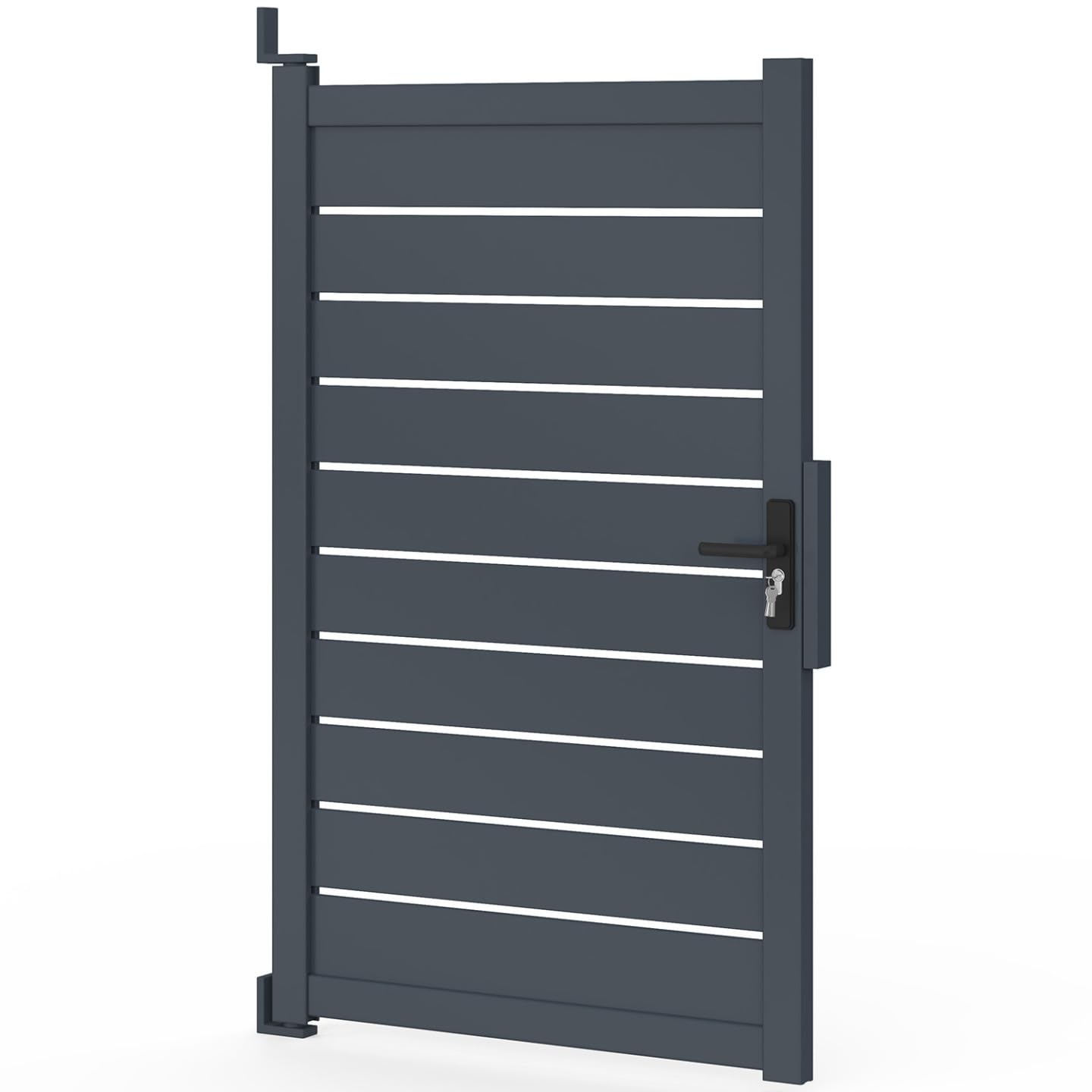 IDMarket - Portillon 100x160 cm en aluminium ajouré gris anthracite