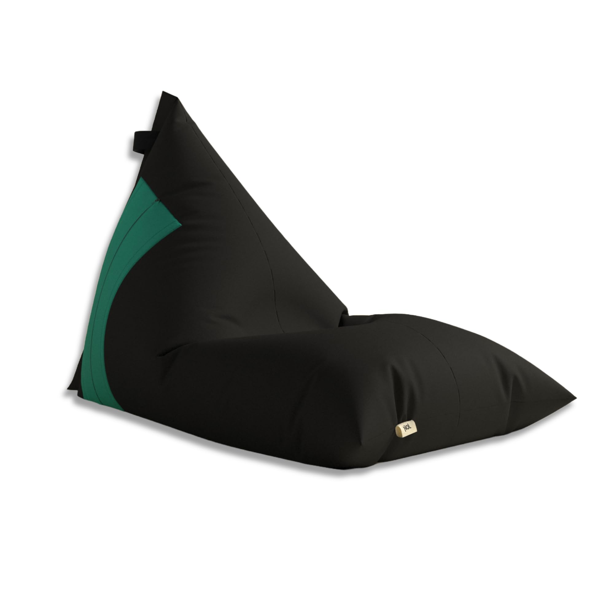 NOL Bean Bag Chair - Pyramid Lounger Chair for Kids and Adults | Durable Cotton Material Bean Bags Cover | Back Support and Full Zipper | Comfortable for Lounge, Living Room (XXXL) (Teal Pocket)