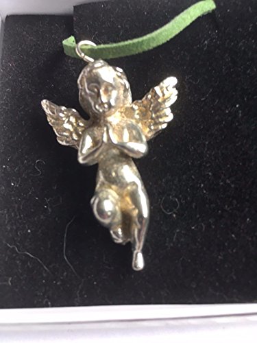 Collier chérubin priant en étain fin anglais de 45,7 cm façonné à la main