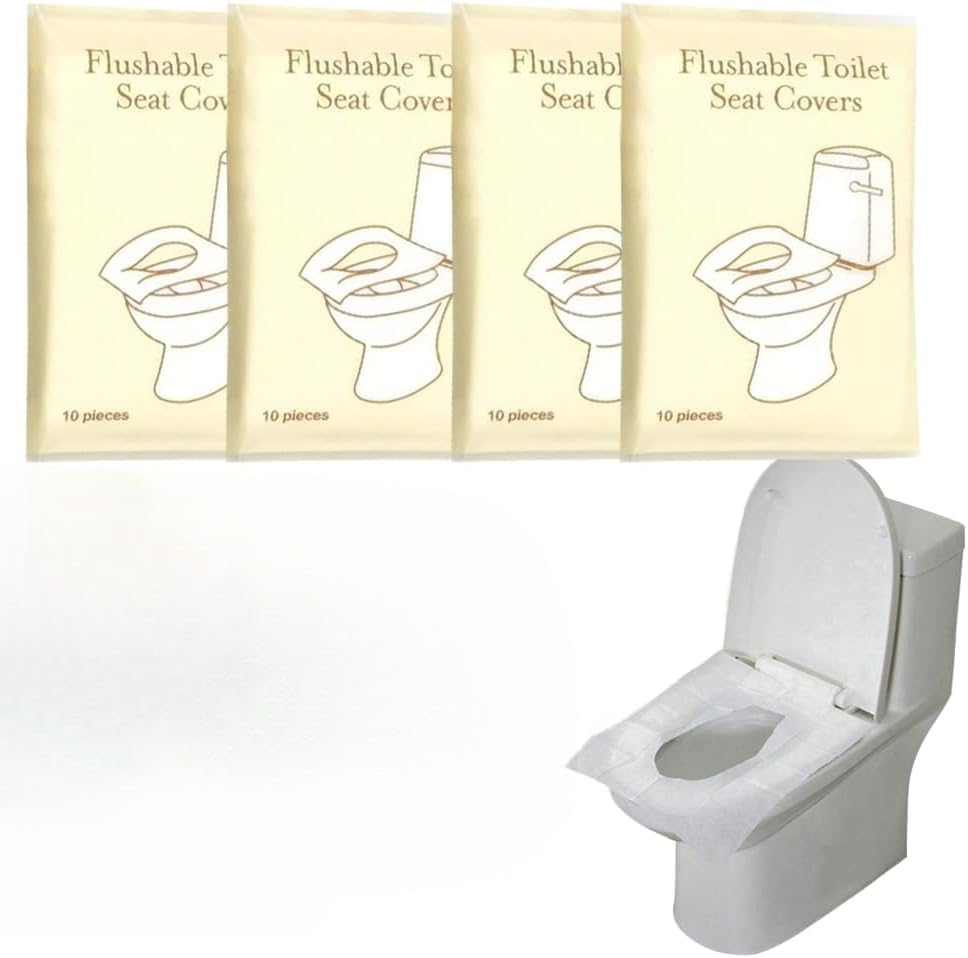 Portable Disposable Toilet Seat Covers; Flushable Travel Toilet Seat Covers;Travel Toilet Paper Pad;Travel Essential Accessories for Public Restrooms,Airplane, Road Trips, Camping-image-42
