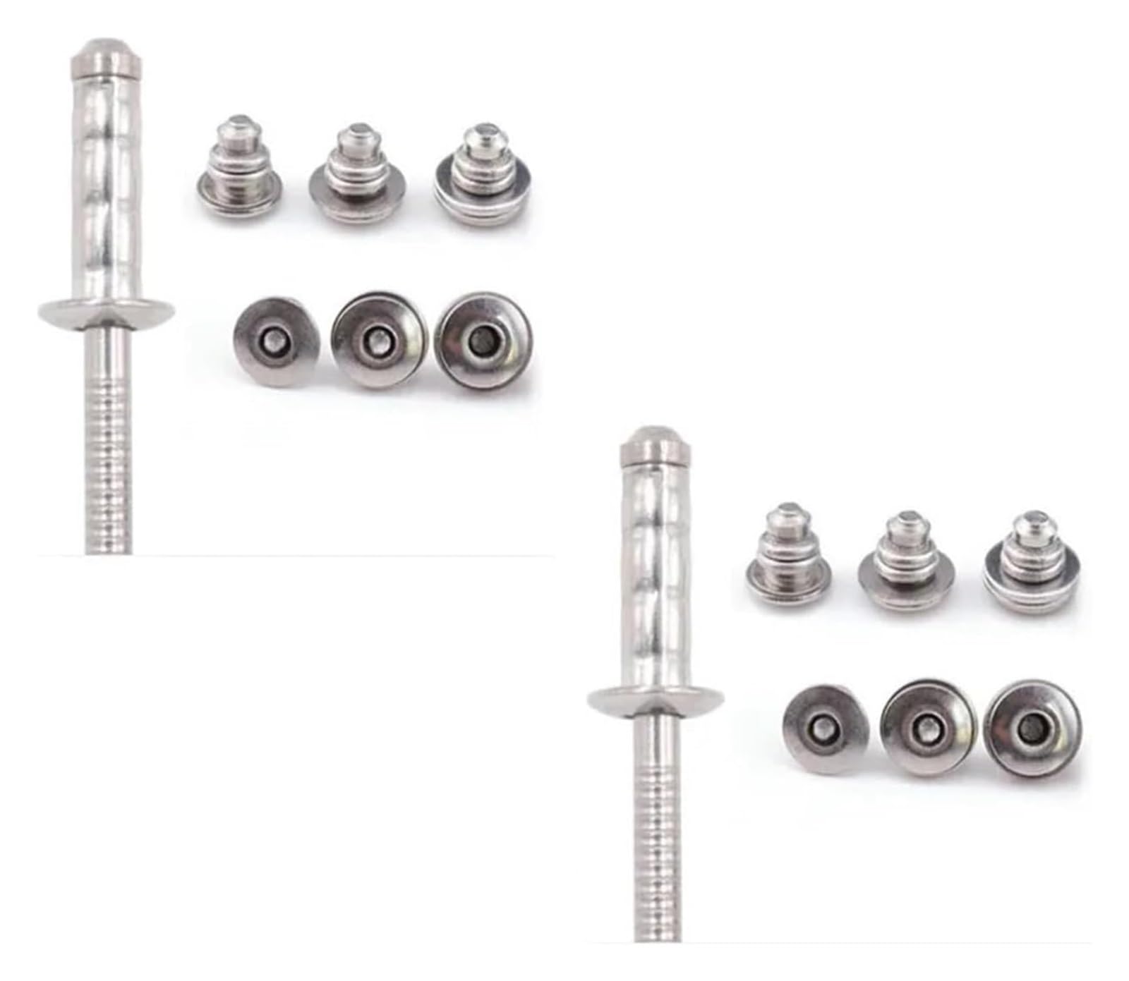 Remaches de brida, remache de acero inoxidable, 30/50 piezas, remache ciego de acero inoxidable de alta resistencia, gran área de apoyo lateral (4 x 8 mm, 50 piezas)(4.8x20 Mm,50Pcs)