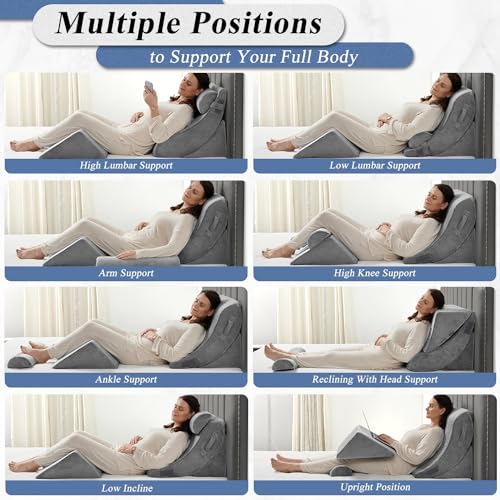 Axelrod 4Pcs Orthopedic Bed Wedge Pillow Set, Post Surgery Foam For Back thumb #4