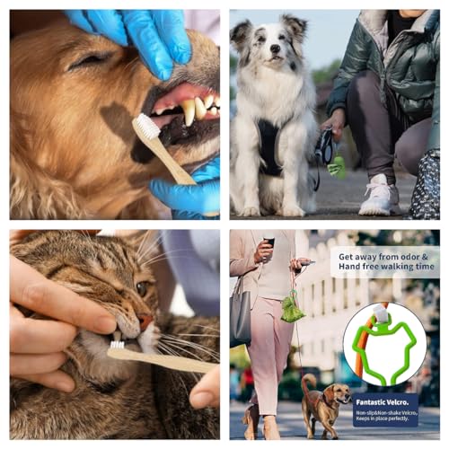 Dog-ToothbrushPets-Bamboo-Tooth-Brush-Double-Sided-Small-Large-Head-Toothbrushes-for-Dogs-CatsBiodegradable-Eco-Friendly-Teeth-Cleaning-Tool-6-Pack-with-Bag-Holder