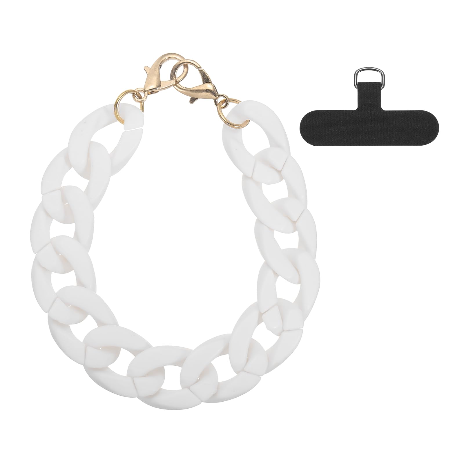 Accesorio de cadena para celular con correa de muñeca de cuentas acrílicas 7
