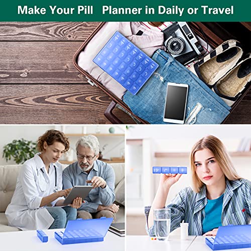Image of XL Pill Organizer 4 Times a Day, BUG HULL Extra Large Weekly Pill Box Case, 7 Day Vitamin Container Daily Pill Holder for Cod-liver oil, Vitamins, Supplements (Royal Blue)
