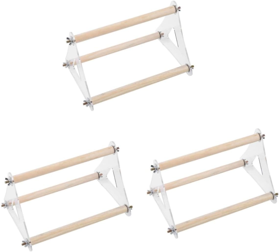 balacoo 3pcs Parrot Playstand Toy Medium Birds Wooden Bird Stand Parrot Ladder for Cockatiels Parakeets