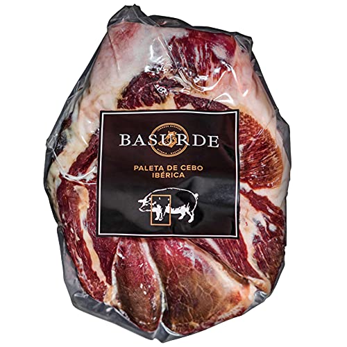 Paletilla Ibérica de Cebo Deshuesada - Punto Maquina - Paletilla de Cebo Limpia Lista para Cortar - Con un Sabor Exquisito - Peso Aproximado 3 Kilos (Paleta de Cebo)