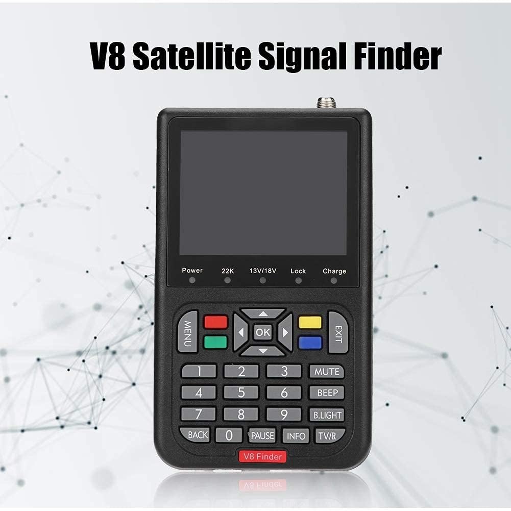Satellite Finder,-S/-/MPEG-2/MPEG4 Digital Satellite Strength Meter Detector with 6000 Channels TV and Radio Programmable,Support Automatic, Manual and Network