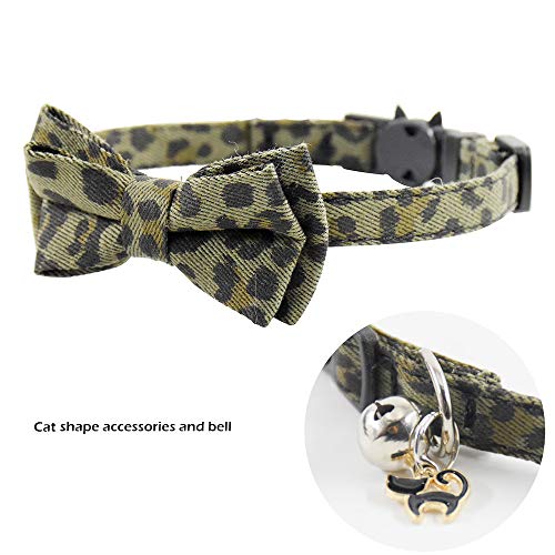 Image of Bowtie Cat Collars Breakaway with Bell, Adjustable Cute Kitty Collars Safety Buckle Kitten Collar for Cat Puppy 7.5-11in (17)