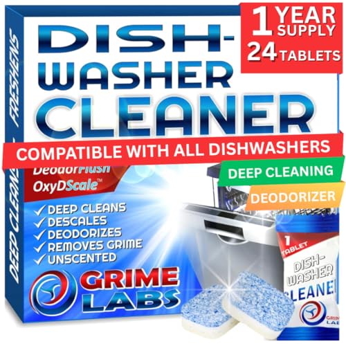 GRIME LABS Dishwasher Cleaner Deodorizer Descaler...