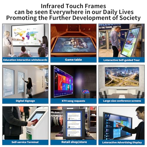 Image of 32 Inch 20 Points Infrared Touch Frame, Interactive USB Interface IR Touch Screen Overlay Use, Driver Free Intelligent, Suitable for Digital Signage