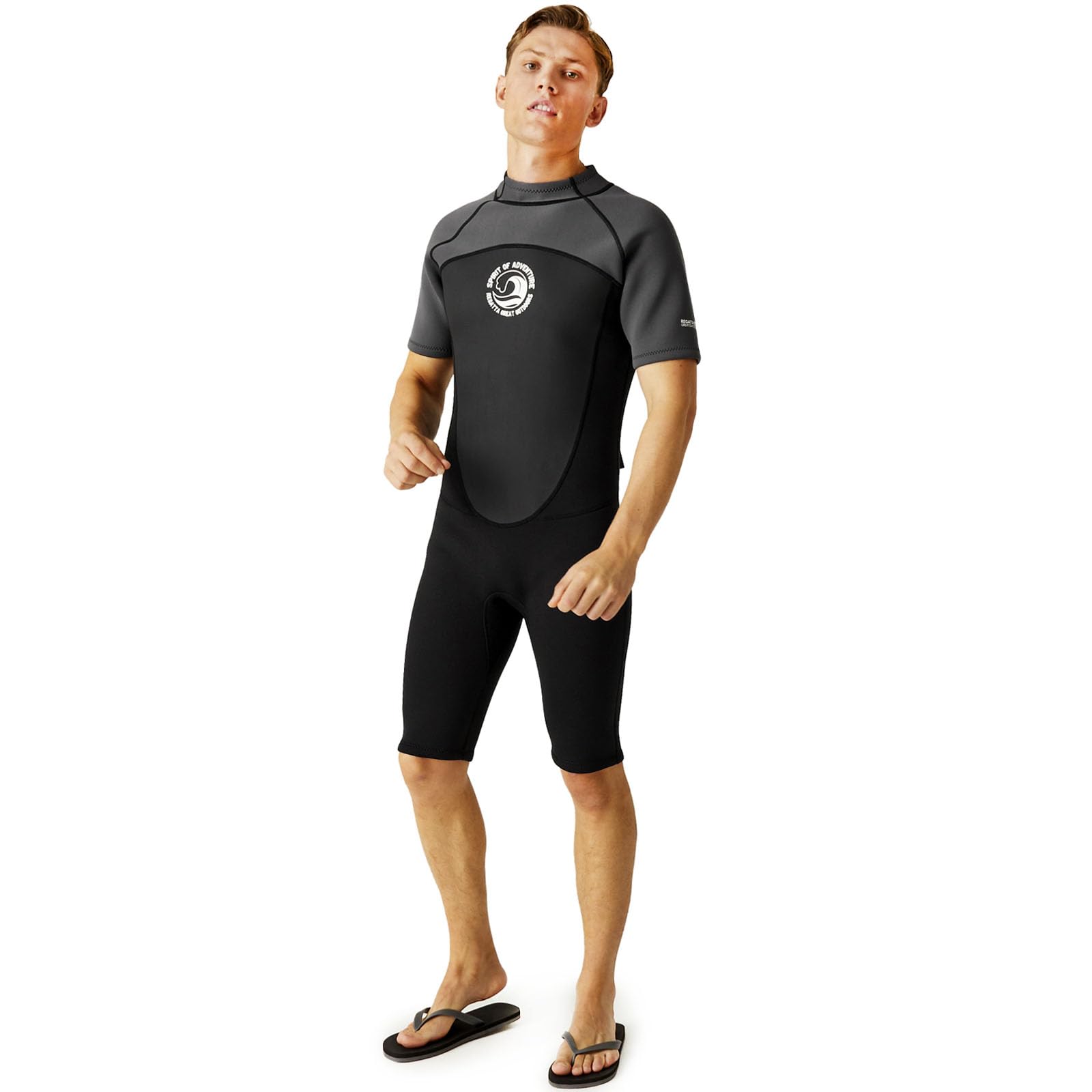 Regatta Men's Black/Dark Grey/White Wetsuit Shorties in Size XL, Sports Direct