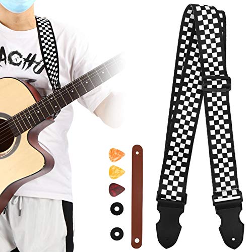 Sangle de guitare légère pour guitares électriques acoustiques pour guitares acoustiques électriques(Black and white… - Les Beatles, Paul McCartney, John Lennon, RIngo Starr, George Harrison Sangle de guitare légère pour guitares électriques acoustiques pour guitares acoustiques électriques(Black and white… – Image 5