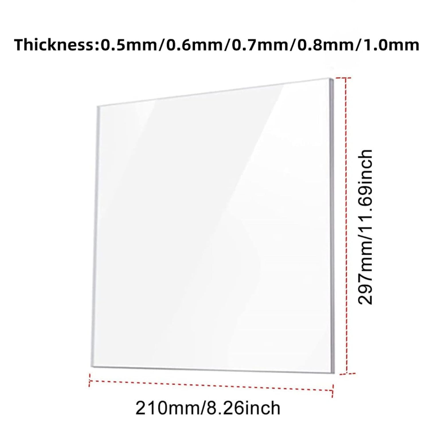 Folia Ochronna Na Ramki Do Zdjęć, Arkusz Pvc, Bezbarwny Materiał Akrylowy, 210x, Szerokość 297 Mm/8,25 X 11,69 Cala, Grubość 0,5 Mm, 0.5mm*10pcs