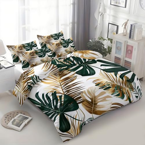 Ensemble de Literie Tropical Imprimé Microfibre Douce Housse de Couette