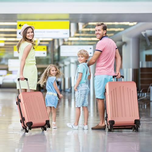 Luggage Set of 3, ABS+PC Hardside Suitcase Sets with TSA Lock 4 Spinner Wheels, Lightweight Trolley Travel Case for Carry On Check-in Business Trip, 20" 24" 28"3