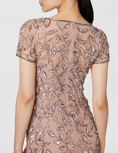 Image of Adrianna Papell Womens Floral Beaded Godet Gown