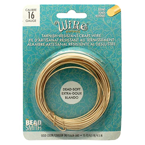 The Beadsmith Wire Elements 16 Gauge Gold