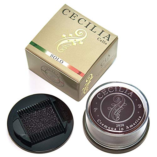 CECILIA SOLO Rosin for Cello, Rosin Specially Formulated Cello Rosin for Cello Bows with Included Rosin Spreader (Full Cake)