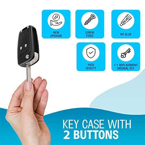 PHONILLICO Autosleutelbehuizing met 2 toetsen geschikt voor diverse Opel- en Chevrolet-modellen - Afbeelding 3