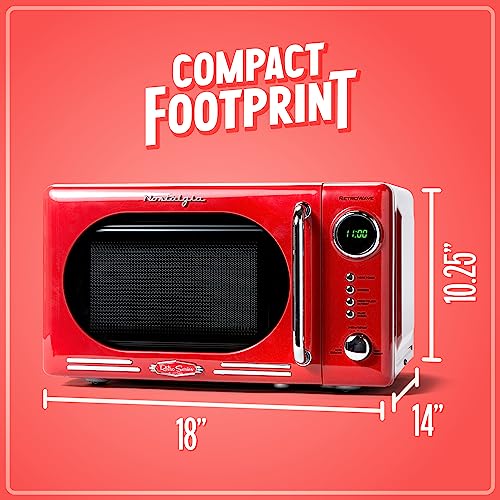 Nostalgia Retro Compact Countertop Microwave Oven, 0.7 Cu. Ft. 700