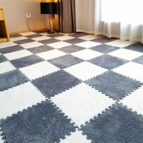 起毛ジョイントマット 柔らかい ジョイントマット 洗える タイルカーペット 滑り止め 防音 保温防寒 抗菌防臭 防ダニ 設置簡単 自由に組み合わせ 厚手 フロアマット ふわふわ 赤ちゃん ベビー 床暖房 子供部屋 ラグ カーペット