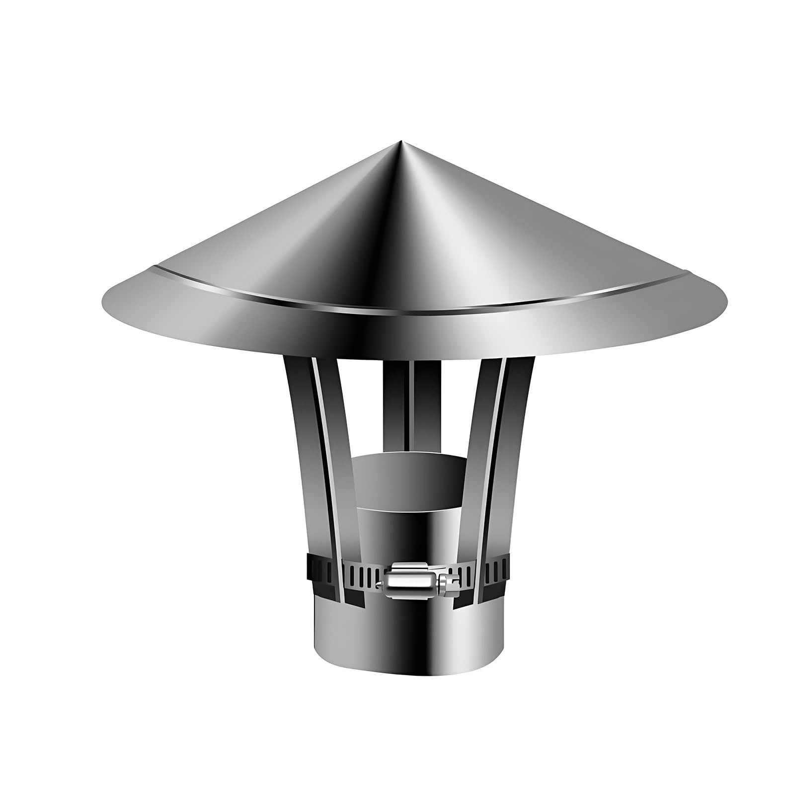 YGLSNVKWQ Chimney Cap 304 Stainless Steel Chimney Cover Cone Top Adjustable Stovepipe Finial for Wood/Oil Stove Vent Weatherproof(5.91in)