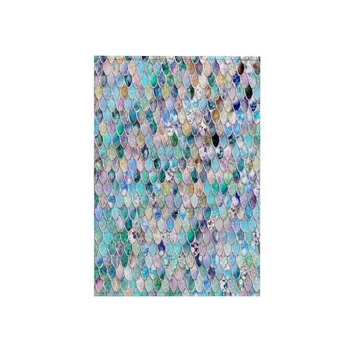 3dRose Uta Naumann - Patrón de purpurina sintética - Imagen de escamas de sirena pequeñas, color azul y verde azulado