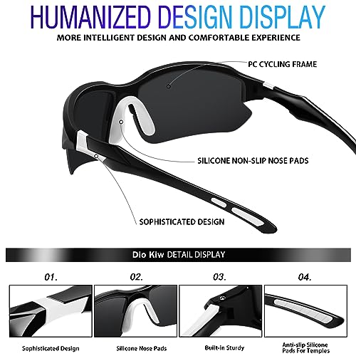 Diokiw 3Pack Sports Polarized Sunglasses For Men Cycling Running Fishing Uv400 Protection Sun Glasses Lightweight Half Frame Goggles thumb #5