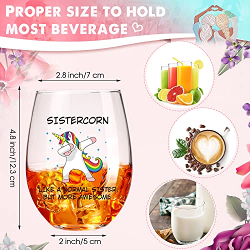 Patelai Sistercorn Cup 17Oz Stemless Wine Glasses For Red Or White Wine 17 Oz Sister Unicorn Wine Glass For Best Sister Xmas Birthday Gifts For Wine Lover (Unicorn) #TOP1