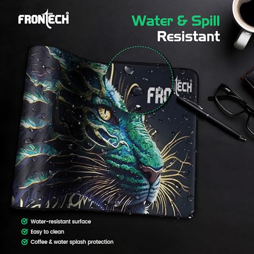 Image of FRONTECH Premium Extended Gaming Mouse Pad | Anti-Slip Rubber Base | Water & Spill Resistant | Stitched Edges | Ultra-Smooth Surface for Gaming & Office (MSP-0060 Green)