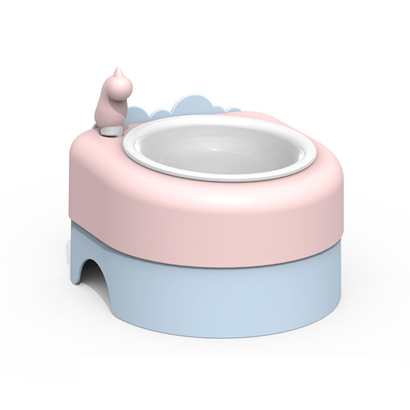 Comedero de cerámica for Gatos y Perros pequeños, Color Rosa. Protege la Columna Vertebral