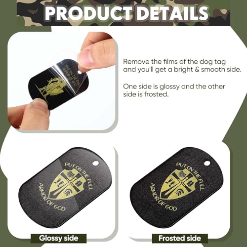 Wonderjune 30 Pack Put on The Whole Armor Dog Tag Necklaces Acrylic Military Knight Pendant Necklace for Men Women Christian Party Favors Bible Gifts 30 Pcs of of God Dog Tags 30 Pcs Beaded Chains4