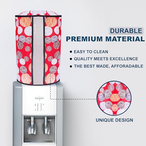Image of Polyvinyl Chloride Printed Waterproof and Oil-Proof Water Dispenser Bottle Cover, 20L, (Multicolour) (20 liter Water Bottel Cover ) Pack of 1 Pics.