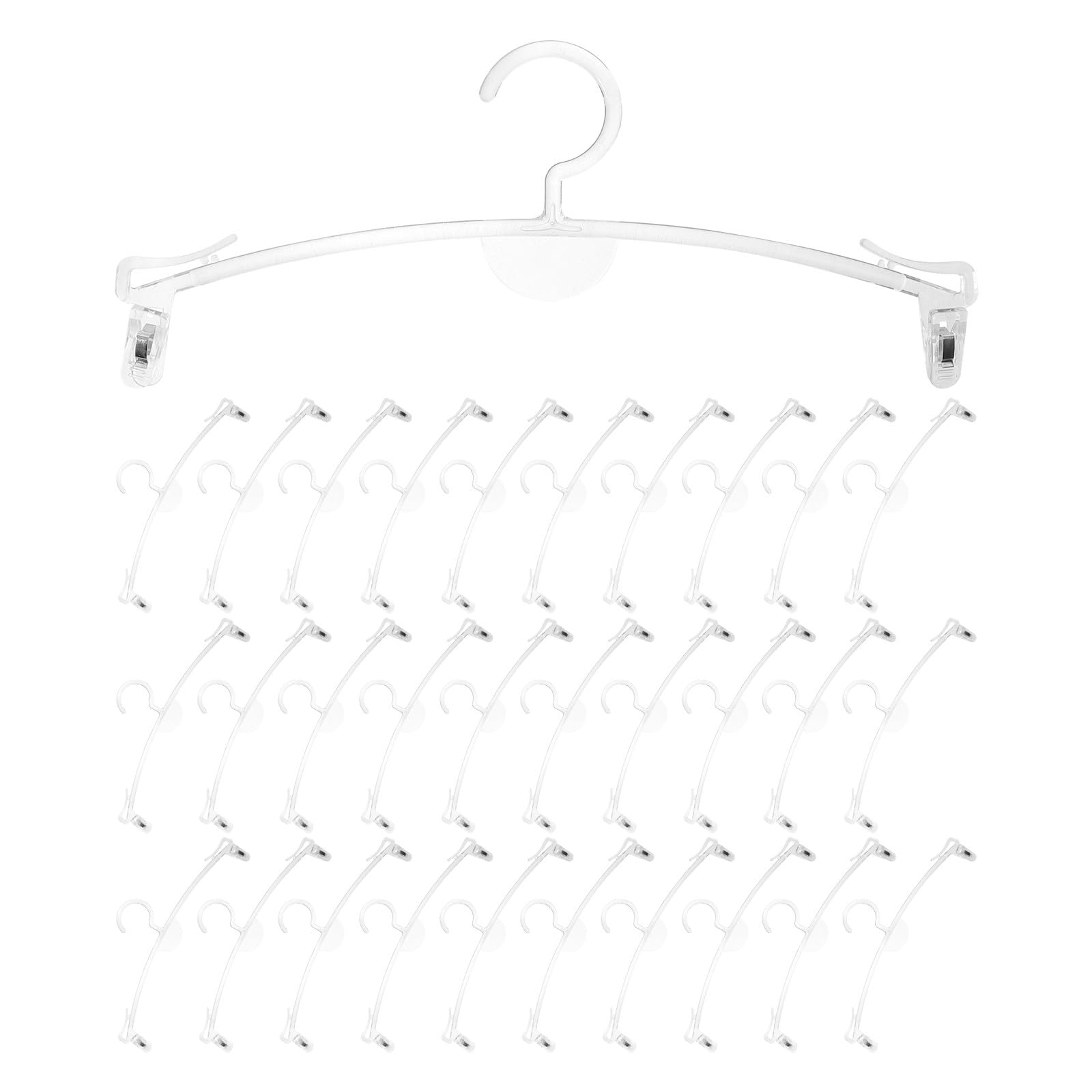 40 Perchas Transparentes para lencería con Clips: organizadores de Sujetadores - Perchas de plástico para Bikinis y Trajes de baño para armarios y Tiendas de Ropa.