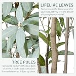 5FT Artificial Ficus Tree,Large Fake Plants with Pot,Faux Floor Plant with White Leave Fake,Artificial Plants Indoor for Home Office Decor - Image 5