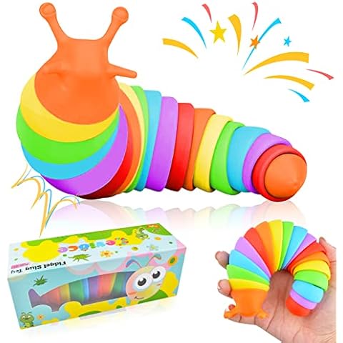 Cevioce Fidget Slug Toy, Sensory Slug Fidget Toy for Kids & Adults, 1 PC Cute Autism Sensory Toys for Autistic Children Great Birthday Gift for Girls Boys Christmas Stocking Stuffers for Kids Toddlers Cover