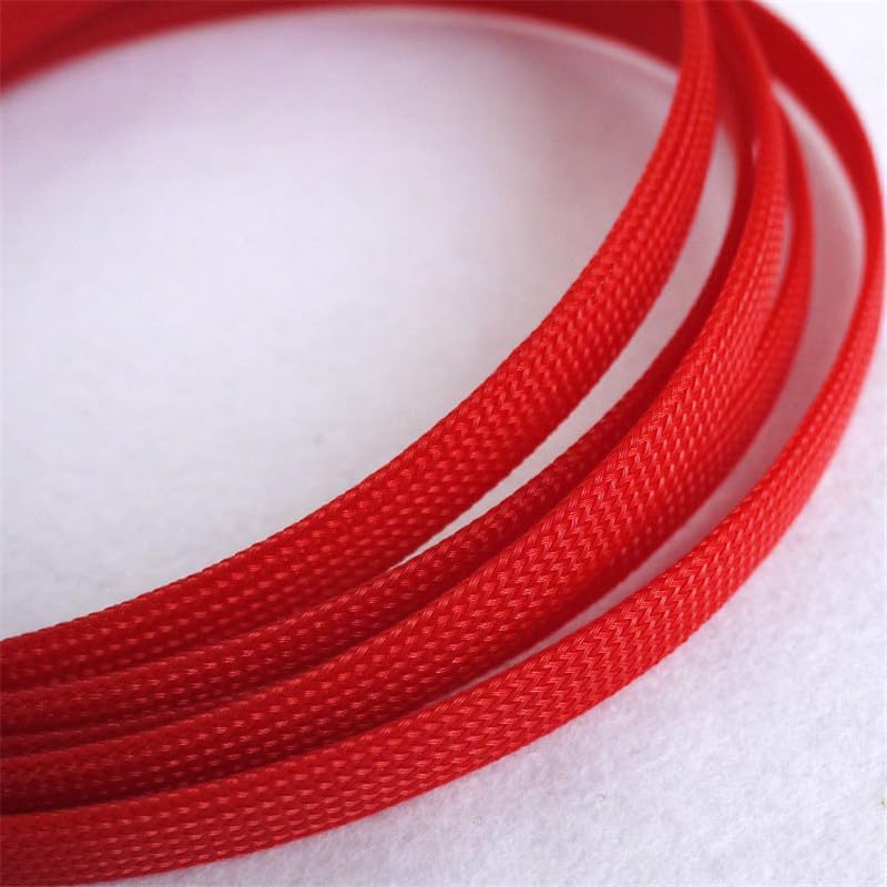 10/30 Meters Red 10mm Braid PET Expandable Sleeving High Density Sheathing Plaited Cable Sleeves - (Length: 30M)