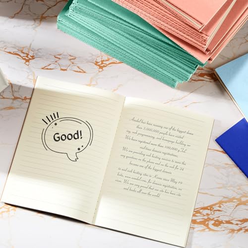Image of 100 Pcs A5 Journals Notebooks Bulk,Bright Color,Lined | Kraft Softcover Small Notebooks 5.5 Inch x 8.3 Inch Notepads with 60 Page 30 Sheet for Writing Sketch Travel Office Supplies