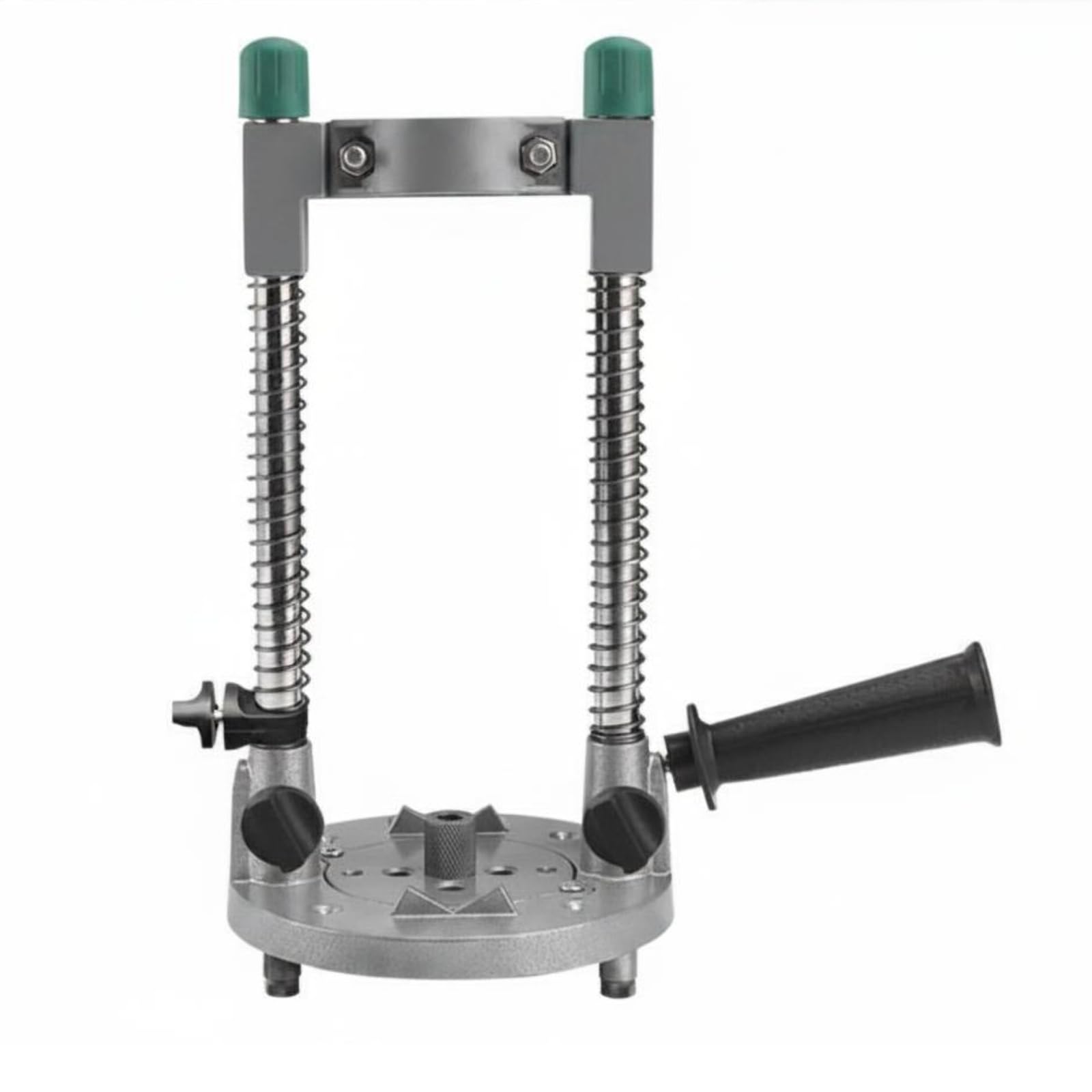 Vertical Jig Colonna Trapano Guida Supporto Pressa Staffa Base Rotonda Leva Laterale Controllo ’inclinazione Robusto Acciaio Alluminio Adatto per , Versione Rinforzata