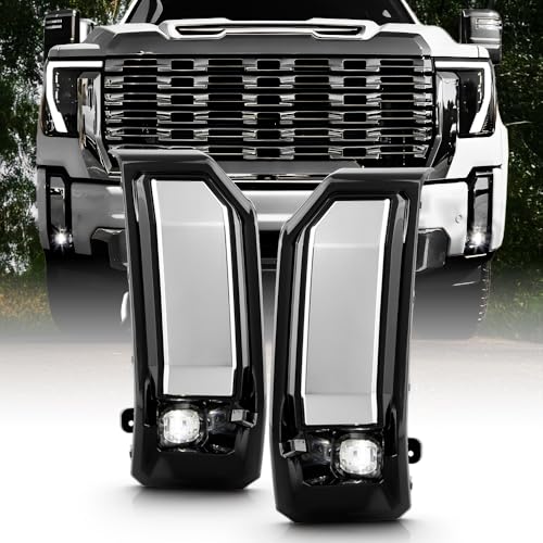 KEEKPO - For 2024-2025 GMC Sierra 2500HD 3500HD LED Front Bumper Fog Lights Lamps w/Switch Pair Replacement Left+Right