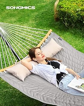 SONGMICS GDC34CG Double Padded Hammock with Removable Curved