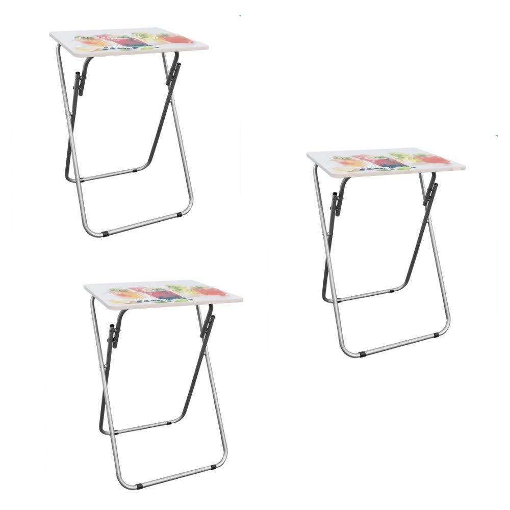Home Basics MultiPurpose Foldable TV Tray Table ( 1Cocktails (White