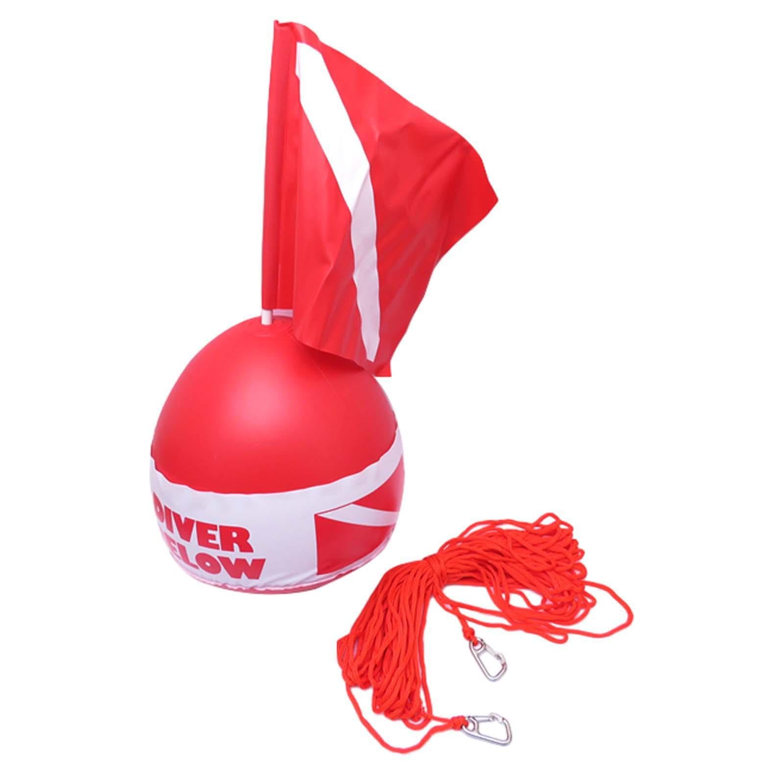 Ensemble de plongée avec Flotteur et Corde pour apnée Comprenant Une bouée, Un Drapeau et Une Corde. Idéal pour la signalisation Lors de la Natation, de la Navigation